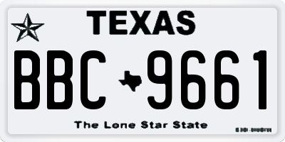 TX license plate BBC9661