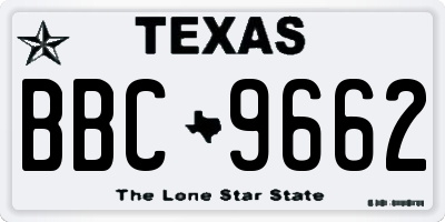 TX license plate BBC9662