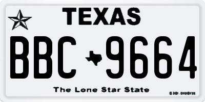 TX license plate BBC9664