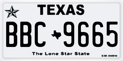 TX license plate BBC9665