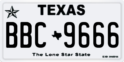 TX license plate BBC9666