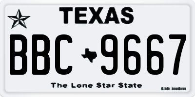 TX license plate BBC9667