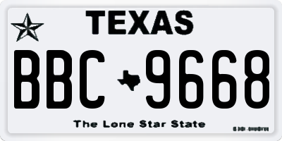TX license plate BBC9668