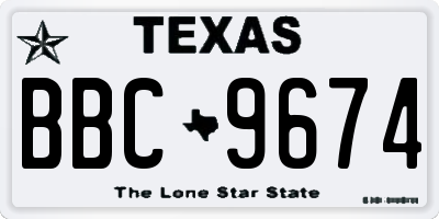 TX license plate BBC9674
