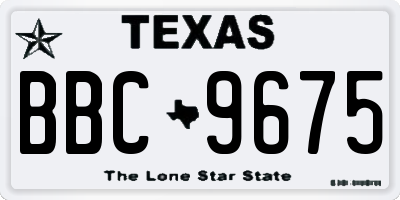 TX license plate BBC9675
