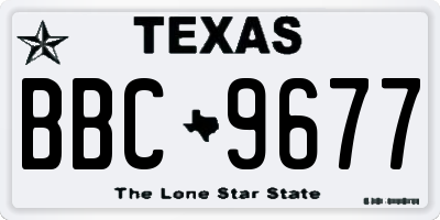 TX license plate BBC9677