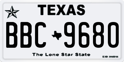 TX license plate BBC9680