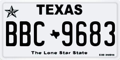 TX license plate BBC9683