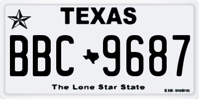 TX license plate BBC9687