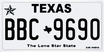 TX license plate BBC9690