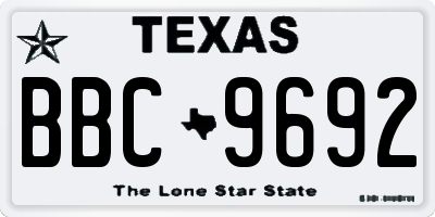 TX license plate BBC9692
