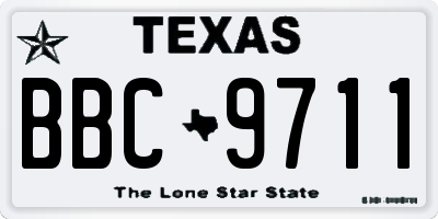 TX license plate BBC9711