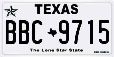 TX license plate BBC9715