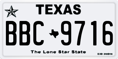 TX license plate BBC9716