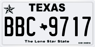 TX license plate BBC9717