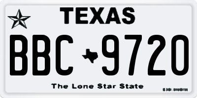 TX license plate BBC9720