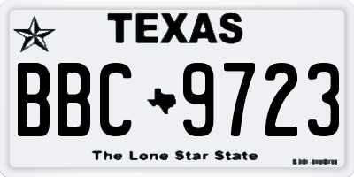 TX license plate BBC9723