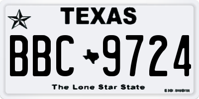 TX license plate BBC9724