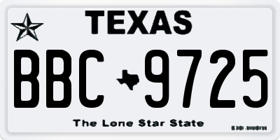 TX license plate BBC9725