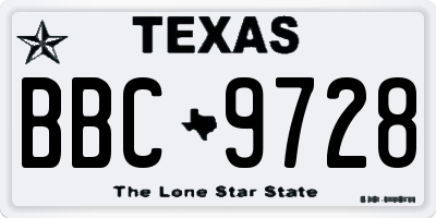 TX license plate BBC9728