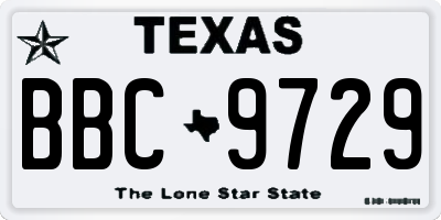 TX license plate BBC9729