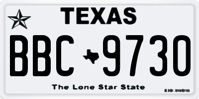 TX license plate BBC9730