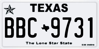 TX license plate BBC9731