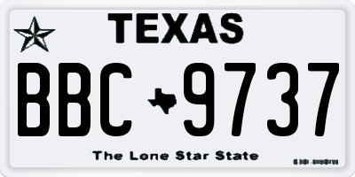 TX license plate BBC9737