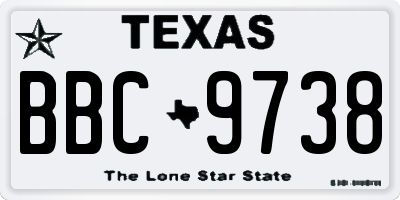 TX license plate BBC9738