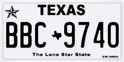 TX license plate BBC9740
