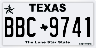 TX license plate BBC9741