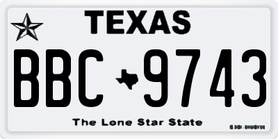 TX license plate BBC9743