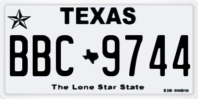 TX license plate BBC9744