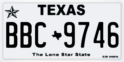 TX license plate BBC9746