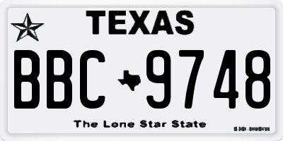 TX license plate BBC9748
