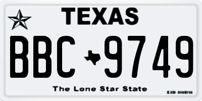 TX license plate BBC9749