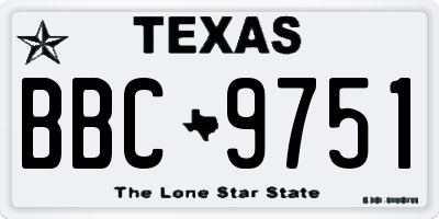 TX license plate BBC9751