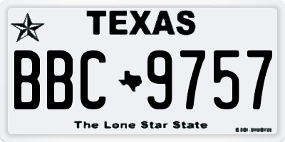 TX license plate BBC9757
