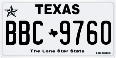 TX license plate BBC9760