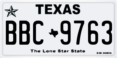 TX license plate BBC9763