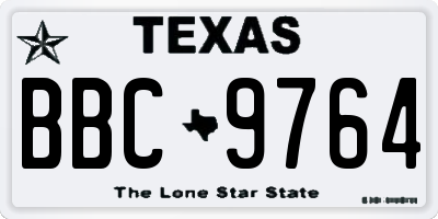 TX license plate BBC9764