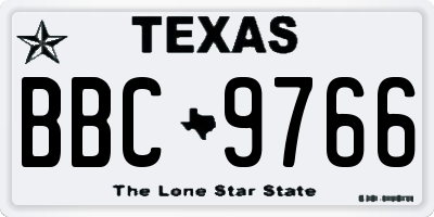 TX license plate BBC9766