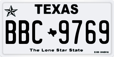 TX license plate BBC9769
