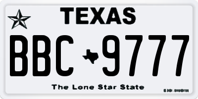 TX license plate BBC9777