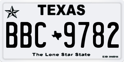 TX license plate BBC9782