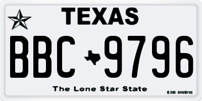 TX license plate BBC9796
