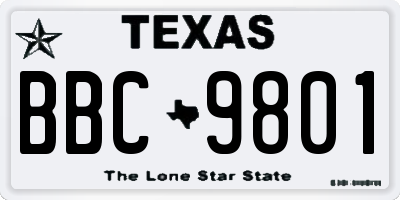 TX license plate BBC9801