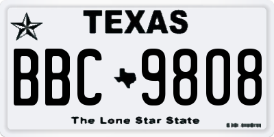 TX license plate BBC9808