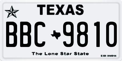 TX license plate BBC9810