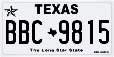 TX license plate BBC9815
